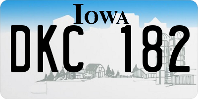 IA license plate DKC182