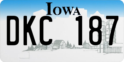 IA license plate DKC187