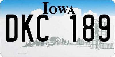 IA license plate DKC189