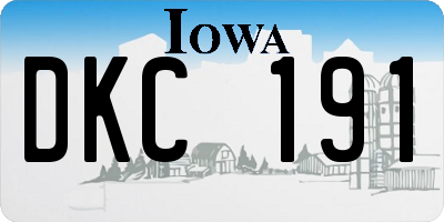IA license plate DKC191