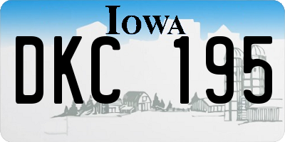 IA license plate DKC195
