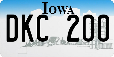 IA license plate DKC200