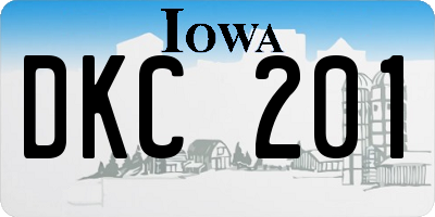 IA license plate DKC201