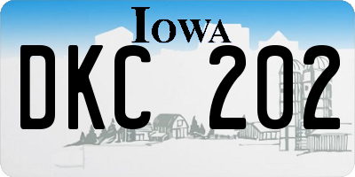 IA license plate DKC202