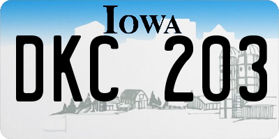 IA license plate DKC203