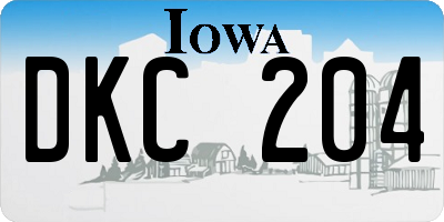 IA license plate DKC204