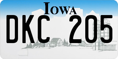 IA license plate DKC205