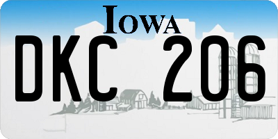 IA license plate DKC206