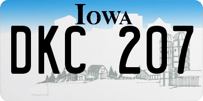 IA license plate DKC207