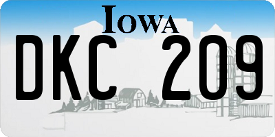 IA license plate DKC209