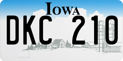 IA license plate DKC210