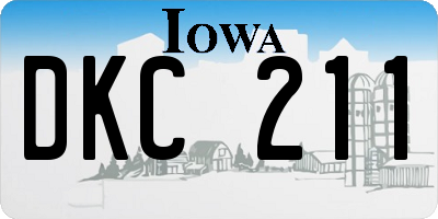 IA license plate DKC211