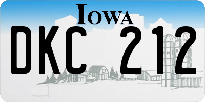 IA license plate DKC212