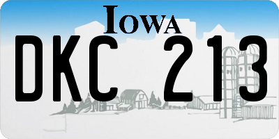 IA license plate DKC213