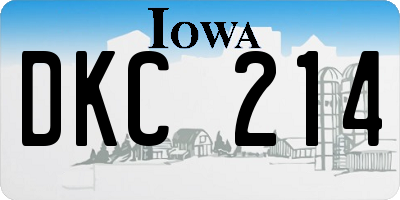 IA license plate DKC214