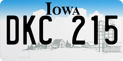 IA license plate DKC215
