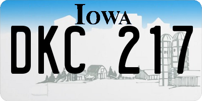 IA license plate DKC217