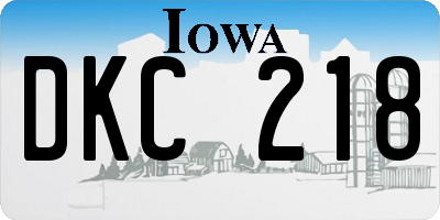 IA license plate DKC218