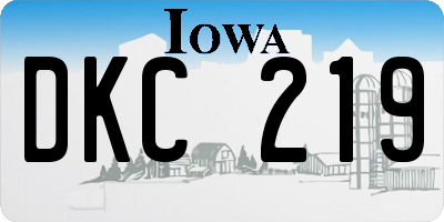 IA license plate DKC219