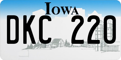 IA license plate DKC220