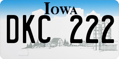 IA license plate DKC222