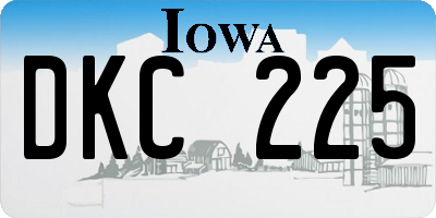 IA license plate DKC225