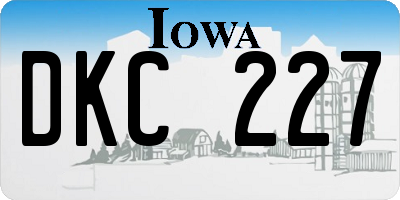 IA license plate DKC227