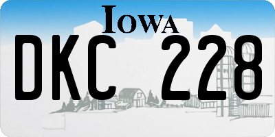 IA license plate DKC228
