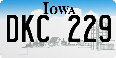 IA license plate DKC229