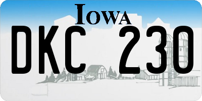 IA license plate DKC230