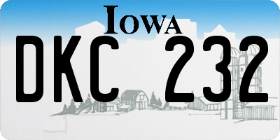 IA license plate DKC232