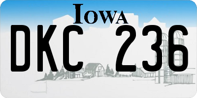 IA license plate DKC236