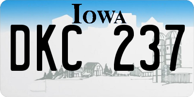 IA license plate DKC237