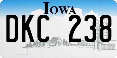 IA license plate DKC238