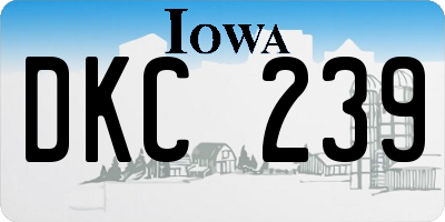 IA license plate DKC239