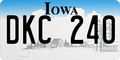 IA license plate DKC240