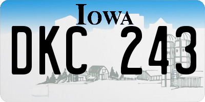 IA license plate DKC243