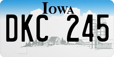 IA license plate DKC245