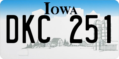 IA license plate DKC251