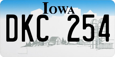 IA license plate DKC254