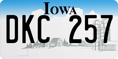 IA license plate DKC257