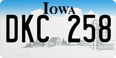 IA license plate DKC258