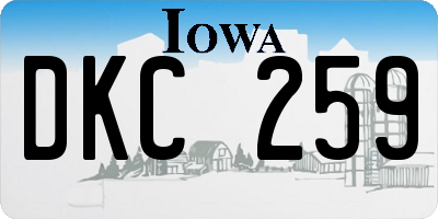 IA license plate DKC259