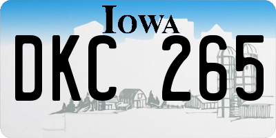 IA license plate DKC265