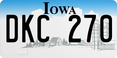 IA license plate DKC270