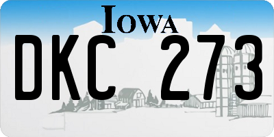 IA license plate DKC273