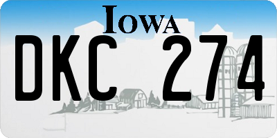 IA license plate DKC274