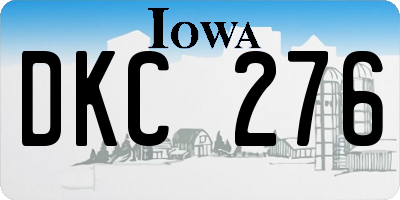 IA license plate DKC276
