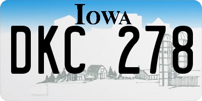 IA license plate DKC278