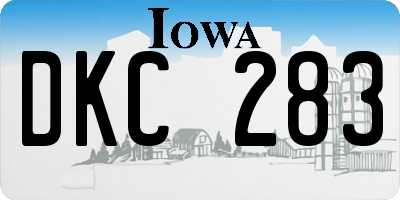 IA license plate DKC283